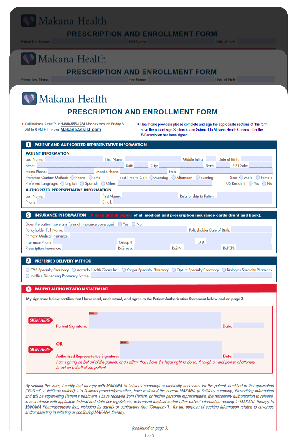 Blank enrollment form