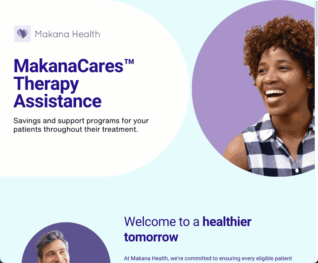 Makana Health landing page scrolling to zCarta enrollment form
